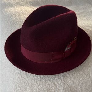 Classic Burgundy Fedora Hat